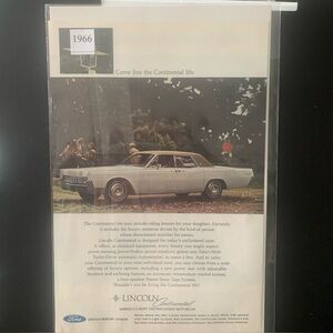 Vintage 1966 Lincoln Continental Sedan Arctic White Ad Advertisement